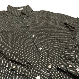Express / Button Down / Black w/Dots / Mens / S / Extra Slim Fit